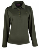  - Hubertus Ladies Funkce Polo Longsleeve, barva tmavě olivová. Velikost XS. tmavě - olivováová / XL