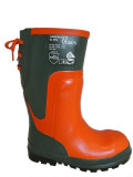  - Euro PM Schnittschutz-Gummistiefel Lumberjack III, Farbe orange-green. Größe 37. oranžová-zelená / 46